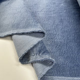 Milano Cord Sky Cotton Elastane 10 Wale Italian Ex Designer Stretch Woven Trouser Fabric Fold