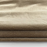Milano Cord Stone Cotton Elastane 10 Wale Italian Ex Designer Stretch Woven Trouser Fabric CU