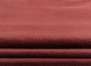 Milano Cord Wine Cotton Elastane 10 Wale Italian Ex Designer Stretch Woven Trouser Fabric CU