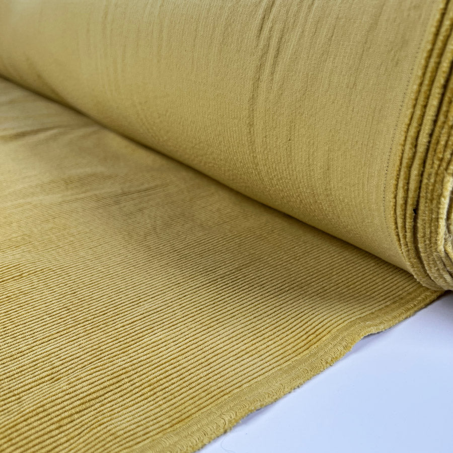 Milano Cord Yellow Cotton Elastane 10 Wale Italian Ex Designer Stretch Woven Trouser Fabric Roll