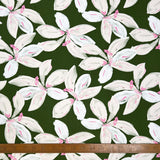Milford Viscose Green Pink Floral Woven Dress Fabric Ruler