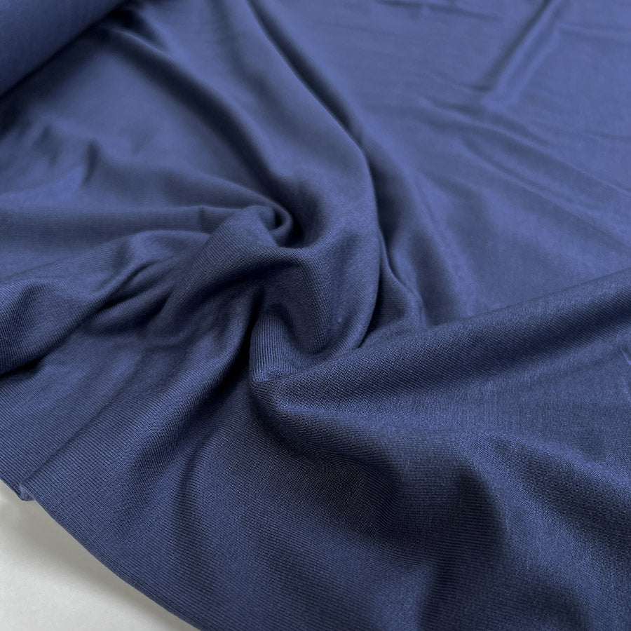 Modal French Terry Blue Elastane Slinky Knit Jersey Fabric CU