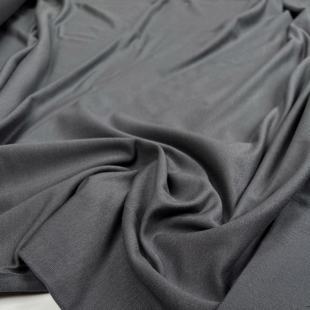 Modal French Terry Grey Elastane Slinky Knit Jersey Fabric CU