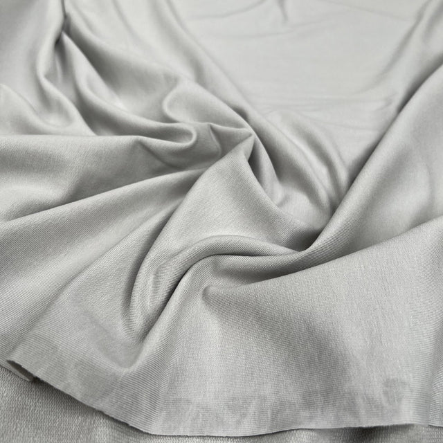 Modal French Terry Silver Grey Elastane Slinky Knit Jersey Fabric CU