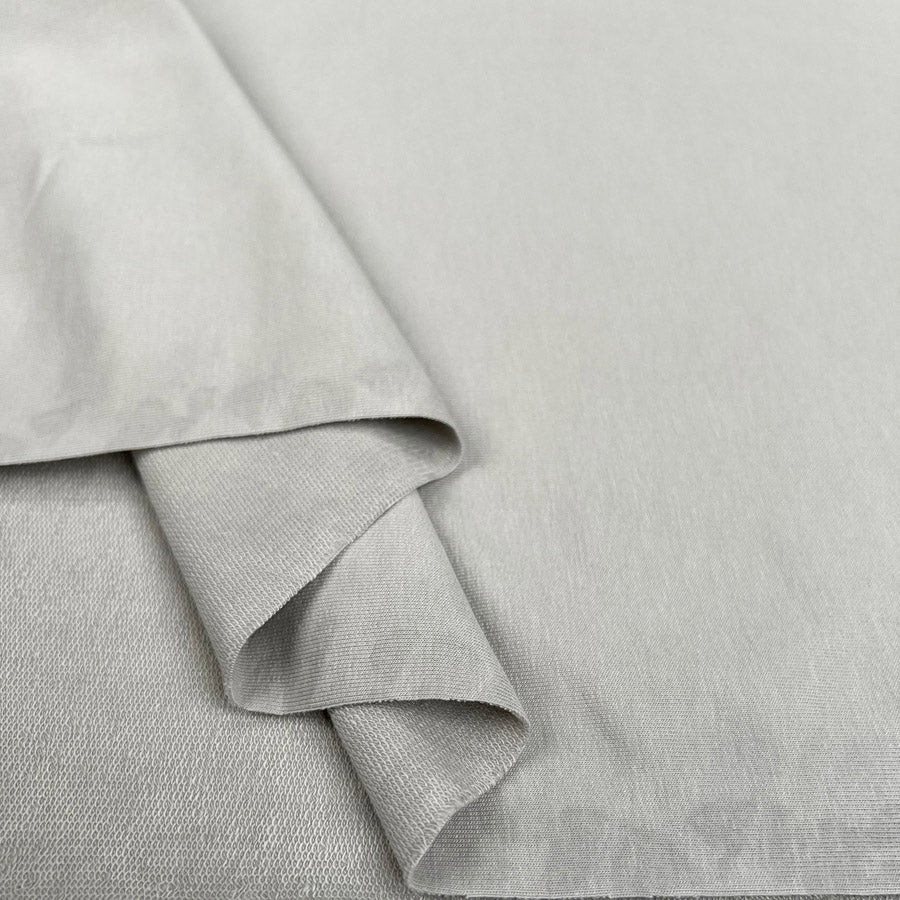 Modal French Terry Silver Grey Elastane Slinky Knit Jersey Fabric Fold