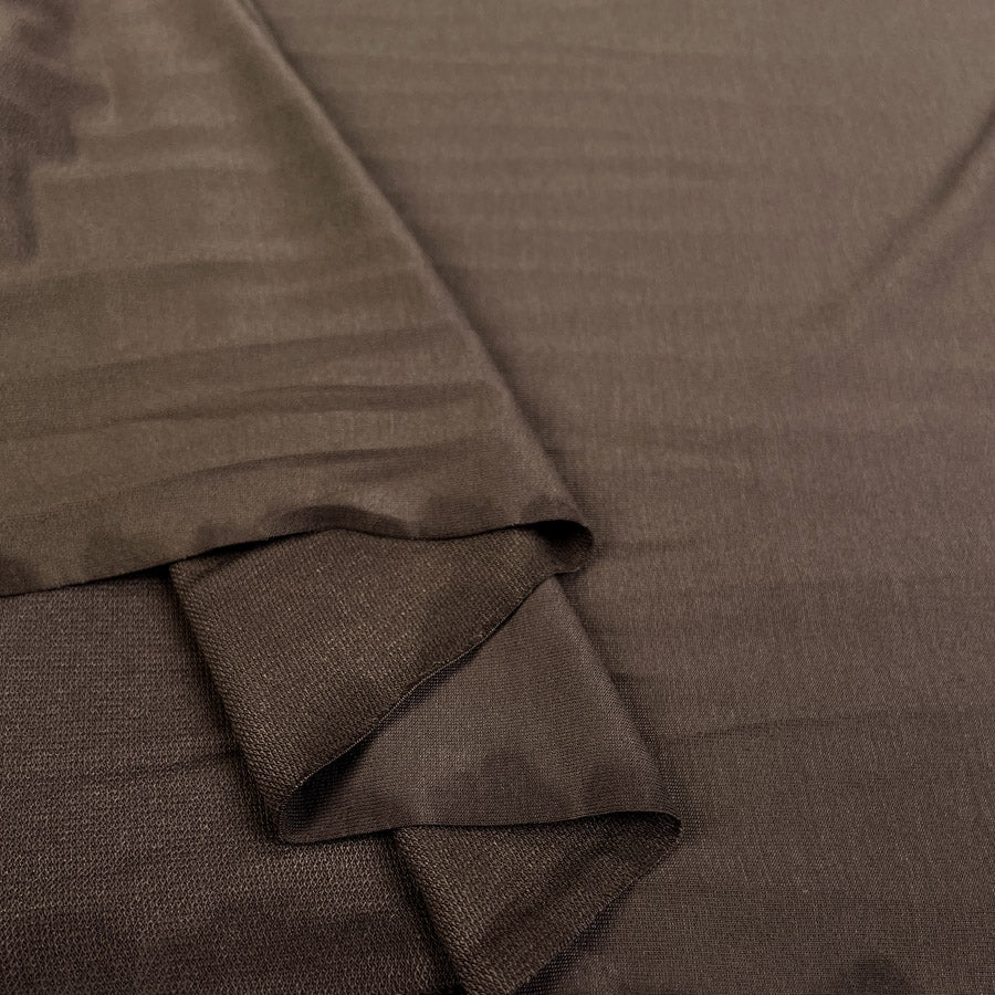 Modal French Terry Taupe Brown Elastane Slinky Knit Jersey Fabric Fold