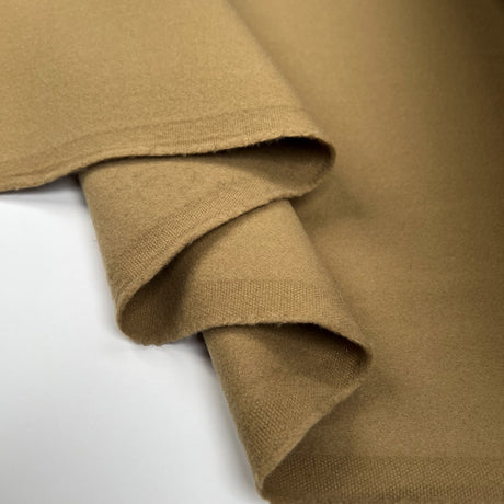 Morbido Camel Coating Wool Cashmere Italian Fabric Fold
