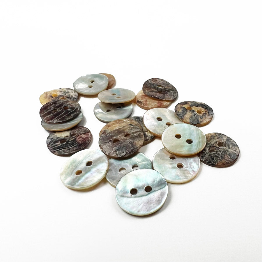 Mother Of Pearl Round 12mm Buttons PK20
