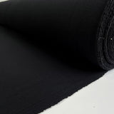 Nero Liscio Wool Cashmere Black Italian Plain Coating Fabric Roll