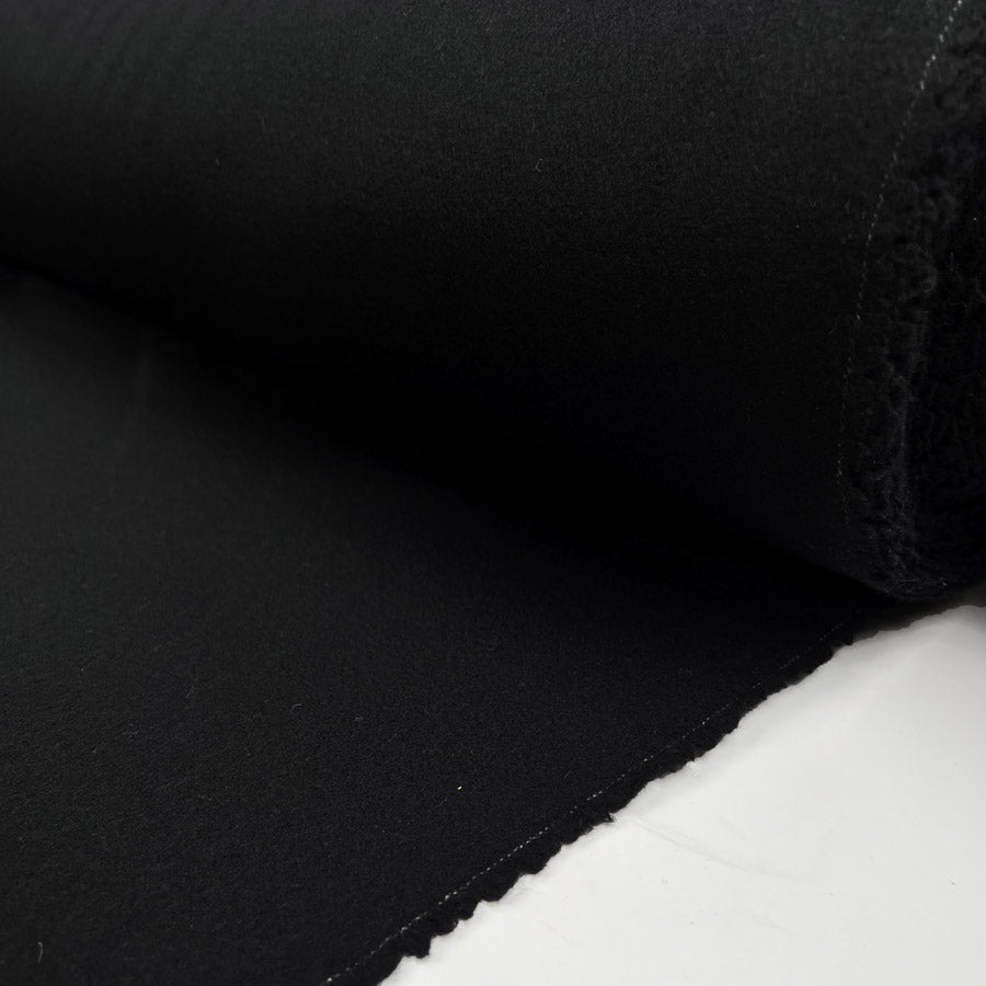 Nero Opaco Wool Cashmere Italian Black Coating Fabric Roll