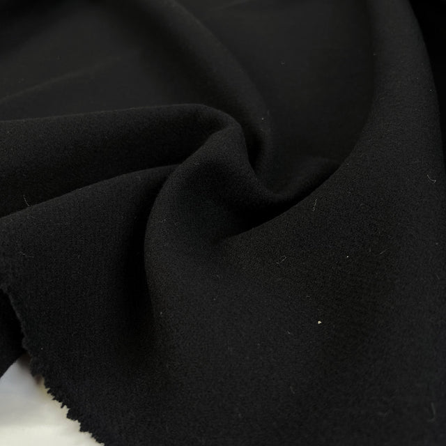 Nero Testura Wool Cashmere Black Italian Pattern Coating Fabric CU