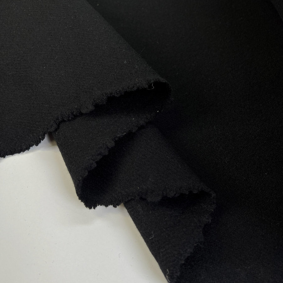 Nero Testura Wool Cashmere Black Italian Pattern Coating Fabric Fold