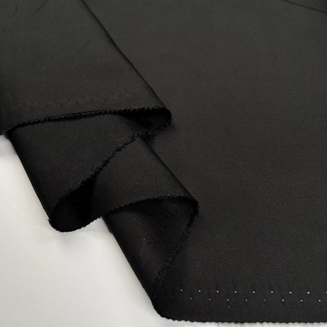 Night Time Silk Black Plain Woven Dress Fabric Fold