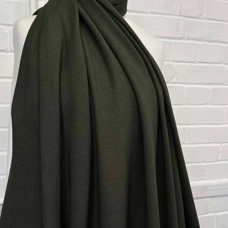 Khaki Green Ponte Roma Jersey Fabric Not a Lot Mannequin