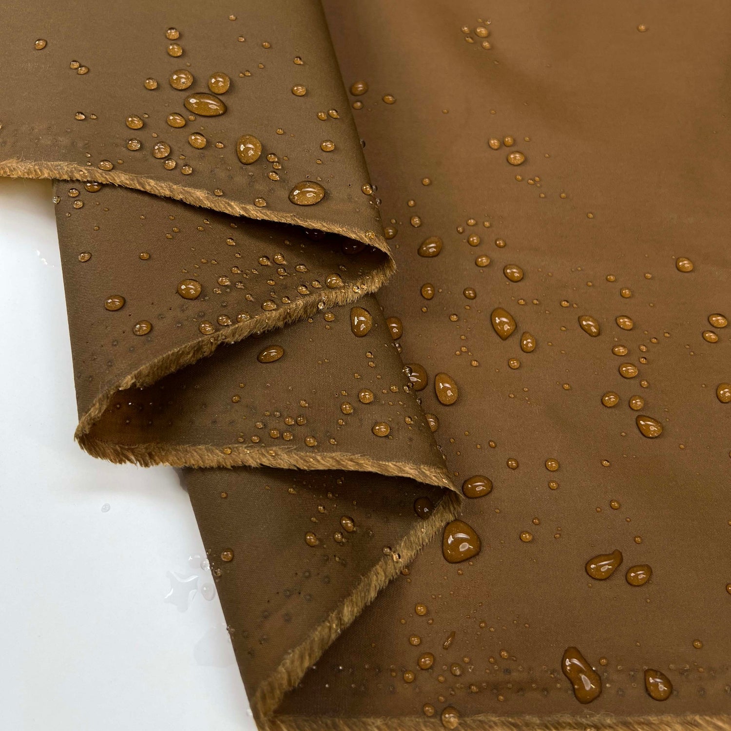 Oil Cloth 9oz Brown Cotton Water Resistant Coating Fabric Splash