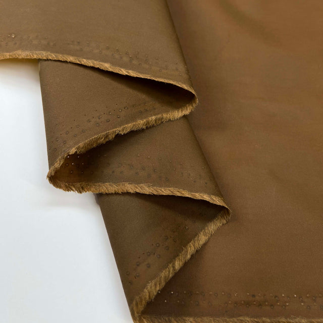 Oil Cloth 9oz Brown Cotton Water Resistant Coating Fabric Fold