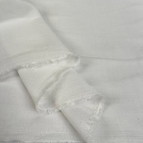 Open Knit Cotton White Woven Fabric Fold