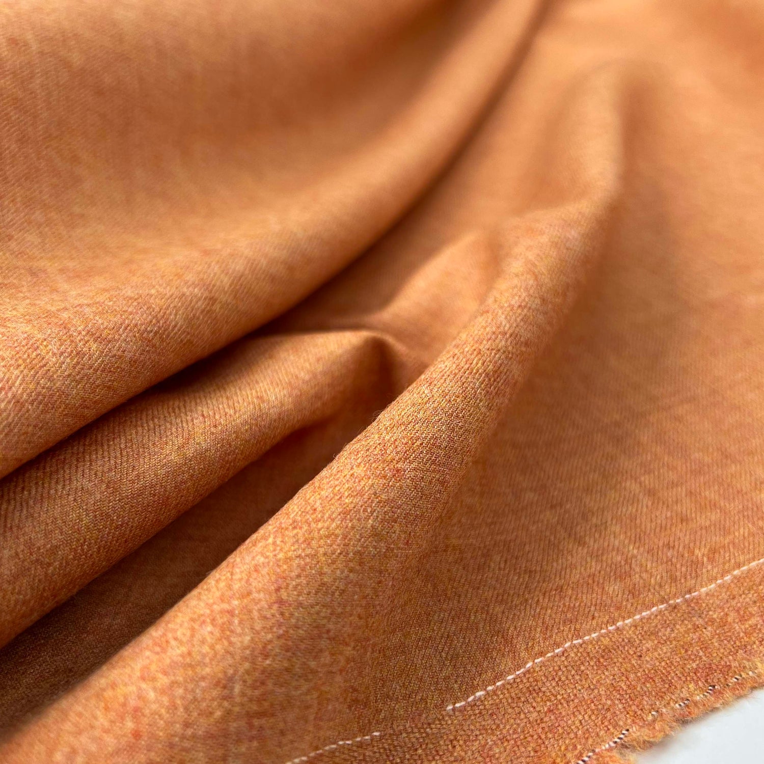 British Ex-Designer Worsted Wool Suiting Fabric Orange Blossom CU