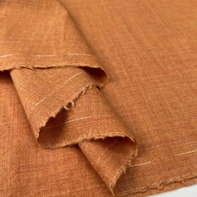 British Ex-Designer Worsted Wool Suiting Fabric Orange Blossom Fold