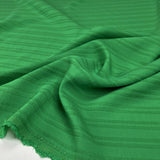 Parallel Lines Clover Green Cotton Viscose Stripe Woven Dress Fabric CU