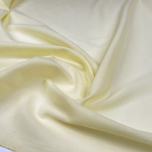 Pennine Cotton Lawn Lemon Yellow Plain Woven Fine Lightweight Dress Fabric CU