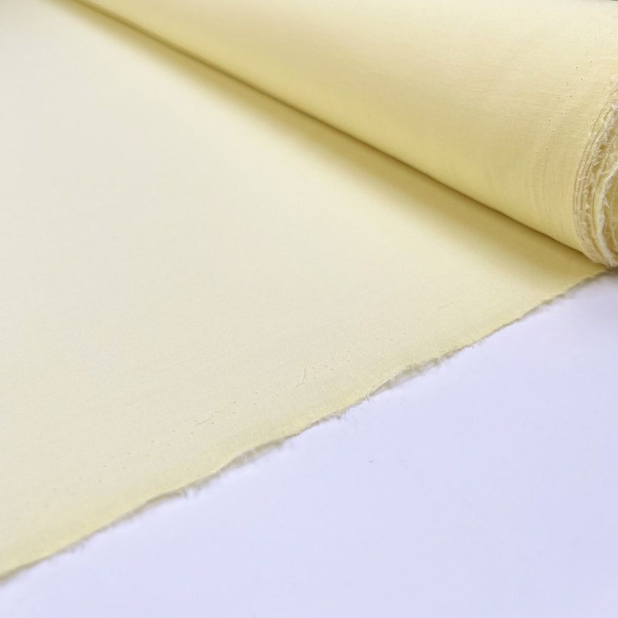 Pennine Cotton Lawn Lemon Yellow Plain Woven Fine Lightweight Dress Fabric Roll