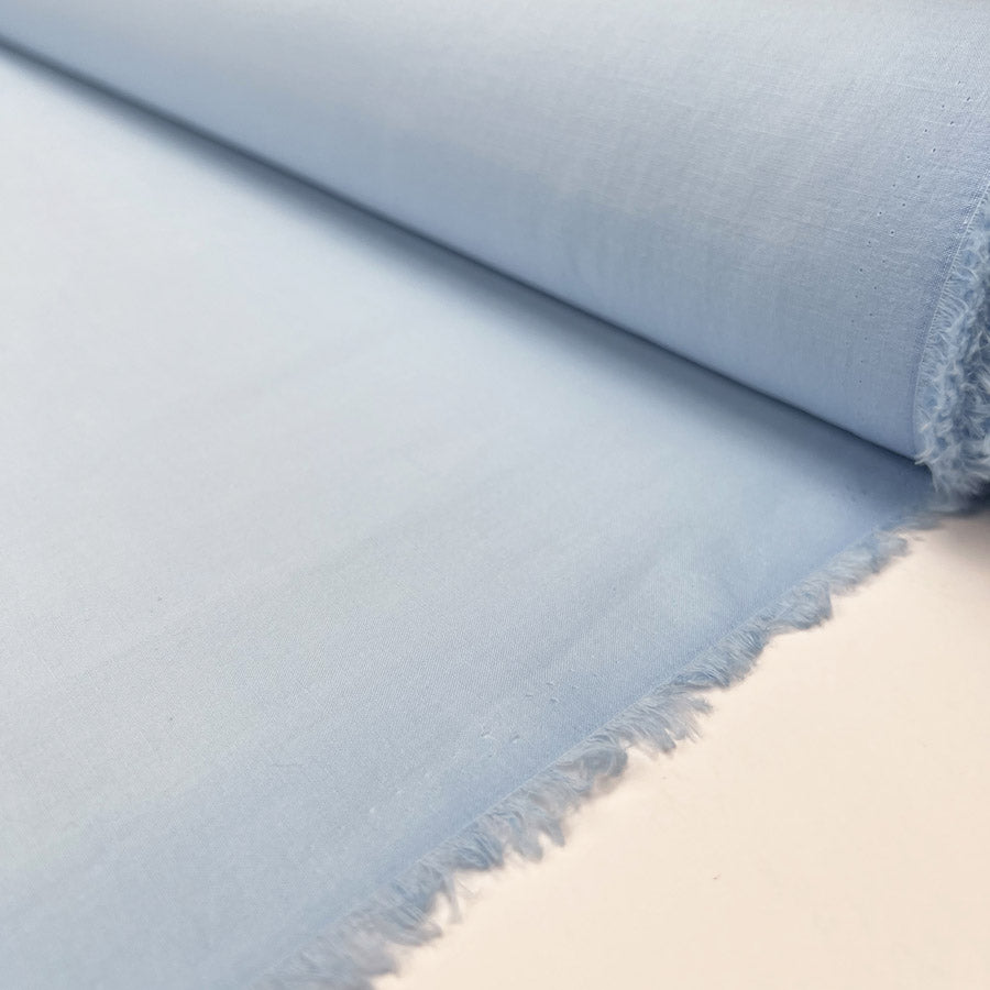 Pennine Cotton Lawn Sky Blue Plain Woven Fine Lightweight Dress Fabric Roll