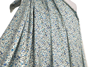 Tiny Blue Floral Print Dressmaking Fabric Pima Cotton Lawn Floret Mannequin