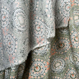 Green Floral Print Dress Fabric Pima Cotton Lawn Orchard Vine Hang