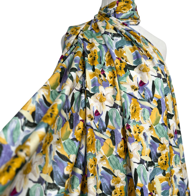 Pastel Watercolour Floral Print Fabric Pima Cotton Lawn Patricia Mannequin