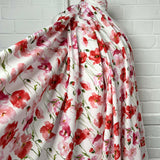 Printed Floral Dress Fabric Pima Cotton Lawn Soft Focus Rose Mannequin