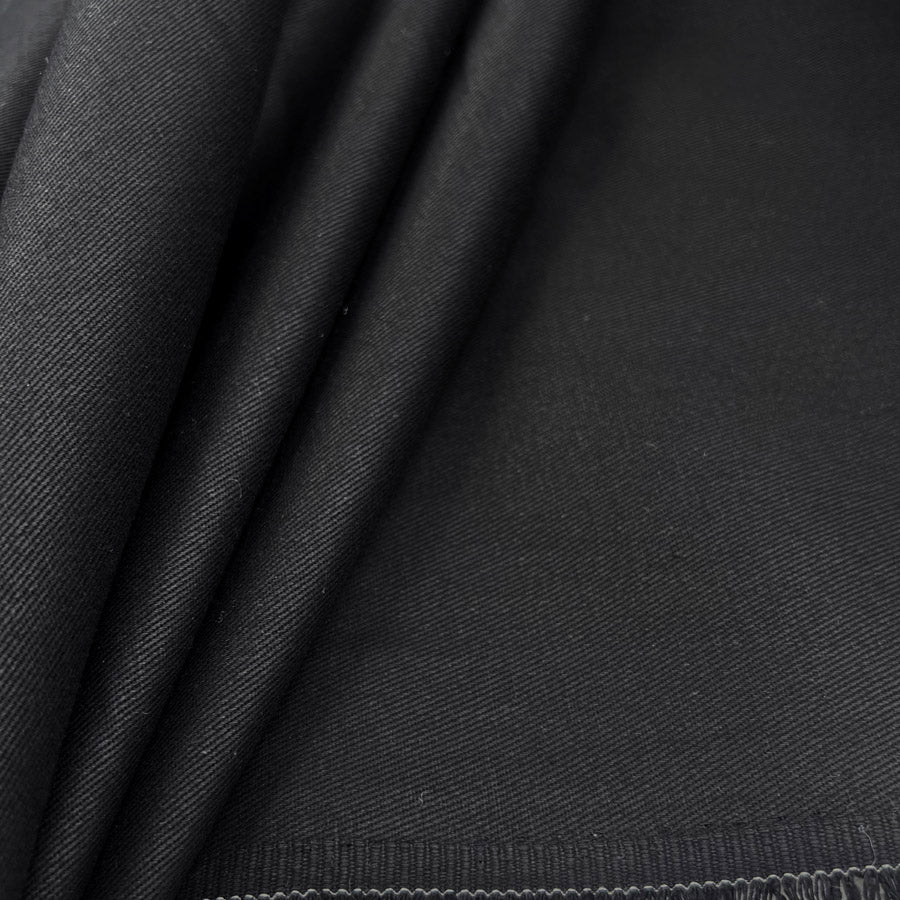 Plain Black Cotton Drill Trouser Fabric Bruce Denim CU