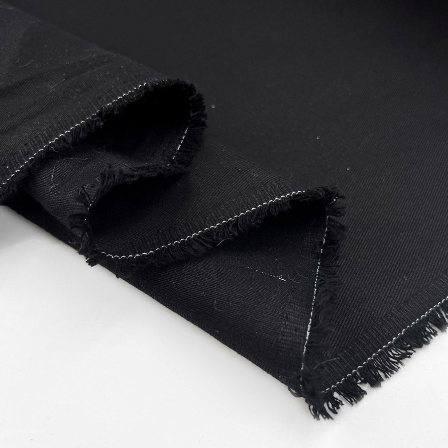 Plain Black Cotton Drill Trouser Fabric Bruce Denim Fold