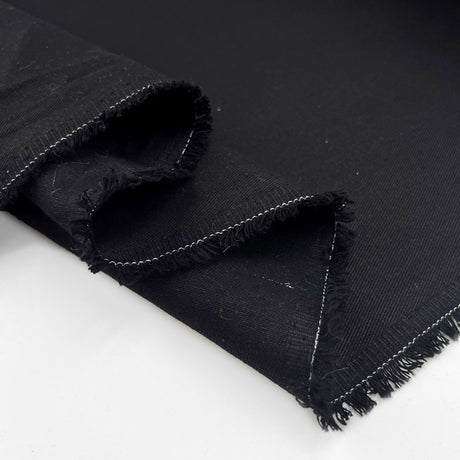Plain Black Cotton Drill Trouser Fabric Bruce Denim Fold