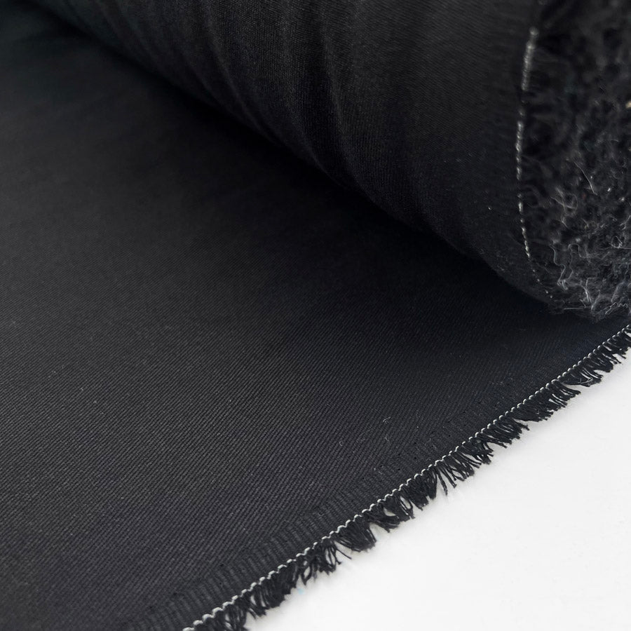 Plain Black Cotton Drill Trouser Fabric Bruce Denim Roll