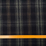 Play It Cool Wool Cashmere Ex Designer Italian Navy Check Deadstock Coating Fabric Ruler