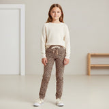 Pocket Panther Coral Animal Print Knitted Cotton Jersey 200gsm Dress Fabric Leggings