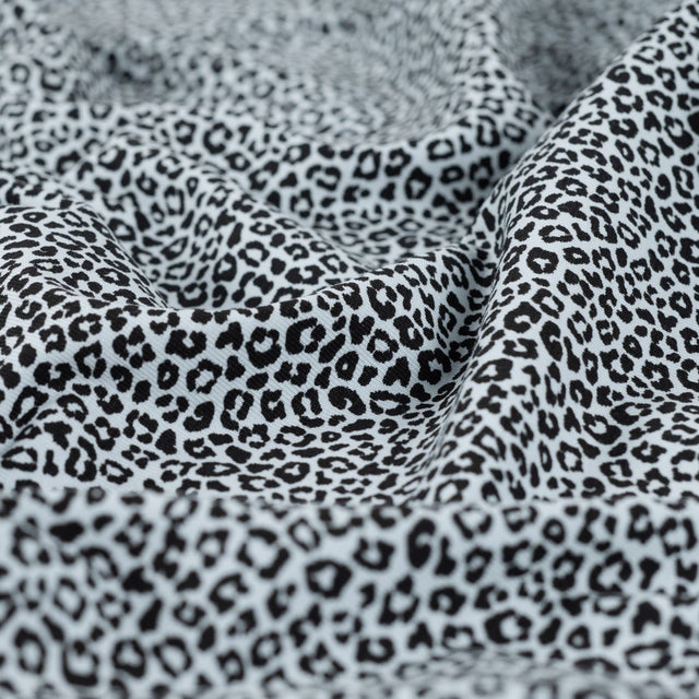 Pocket Panther Haze Animal Print Knitted Cotton Jersey 200gsm Dress Fabric CU