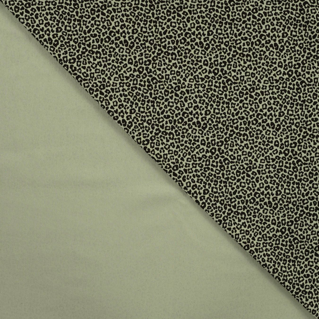 Pocket Panther Khaki Animal Print Knitted Cotton Jersey 200gsm Dress Fabric Fold