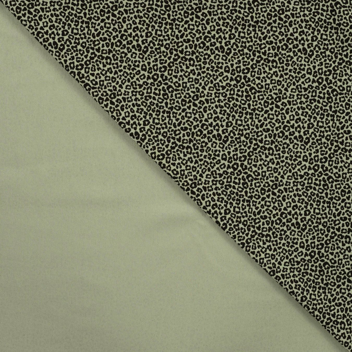 Pocket Panther Khaki Animal Print Knitted Cotton Jersey 200gsm Dress Fabric Fold