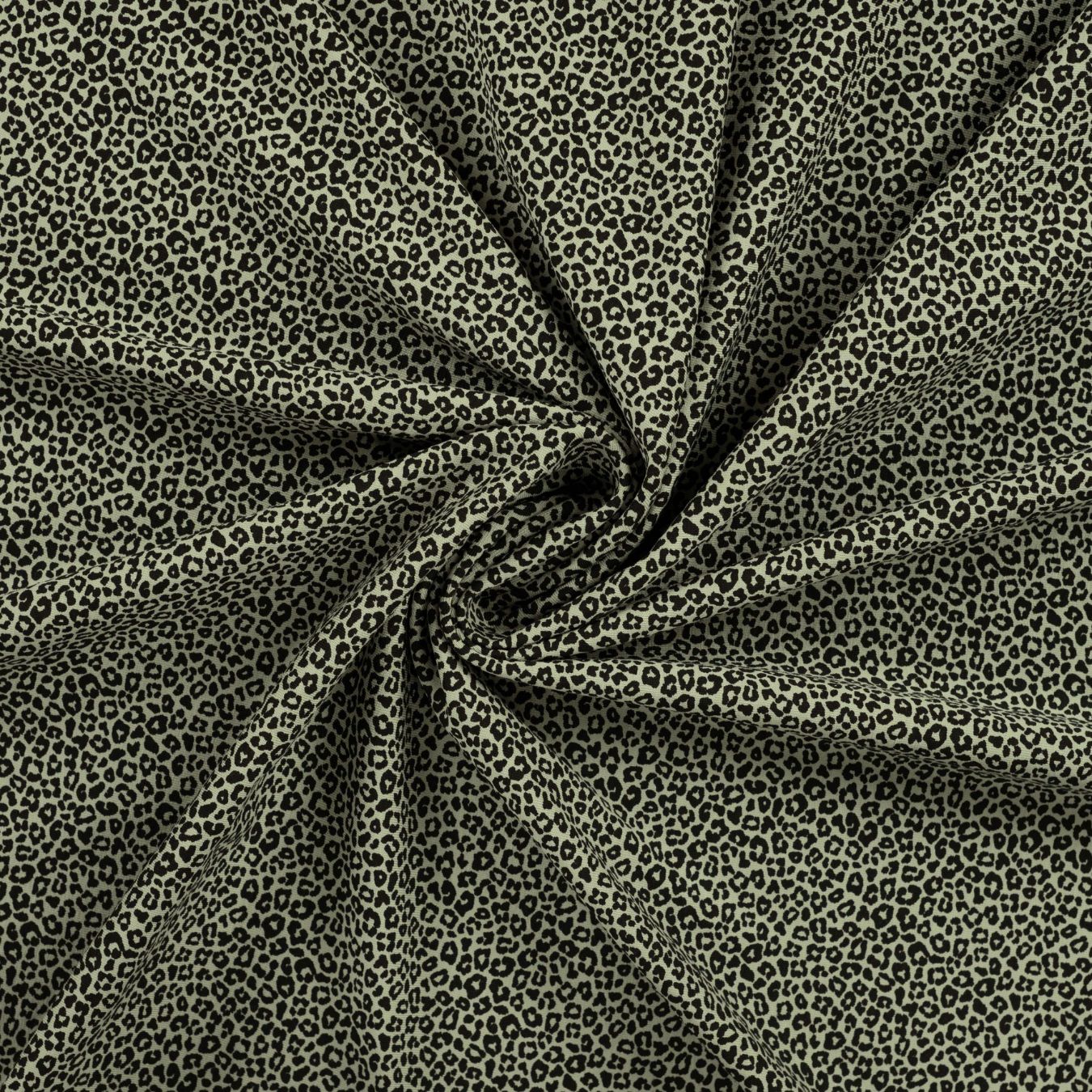 Pocket Panther Khaki Animal Print Knitted Cotton Jersey 200gsm Dress Fabric Swirl