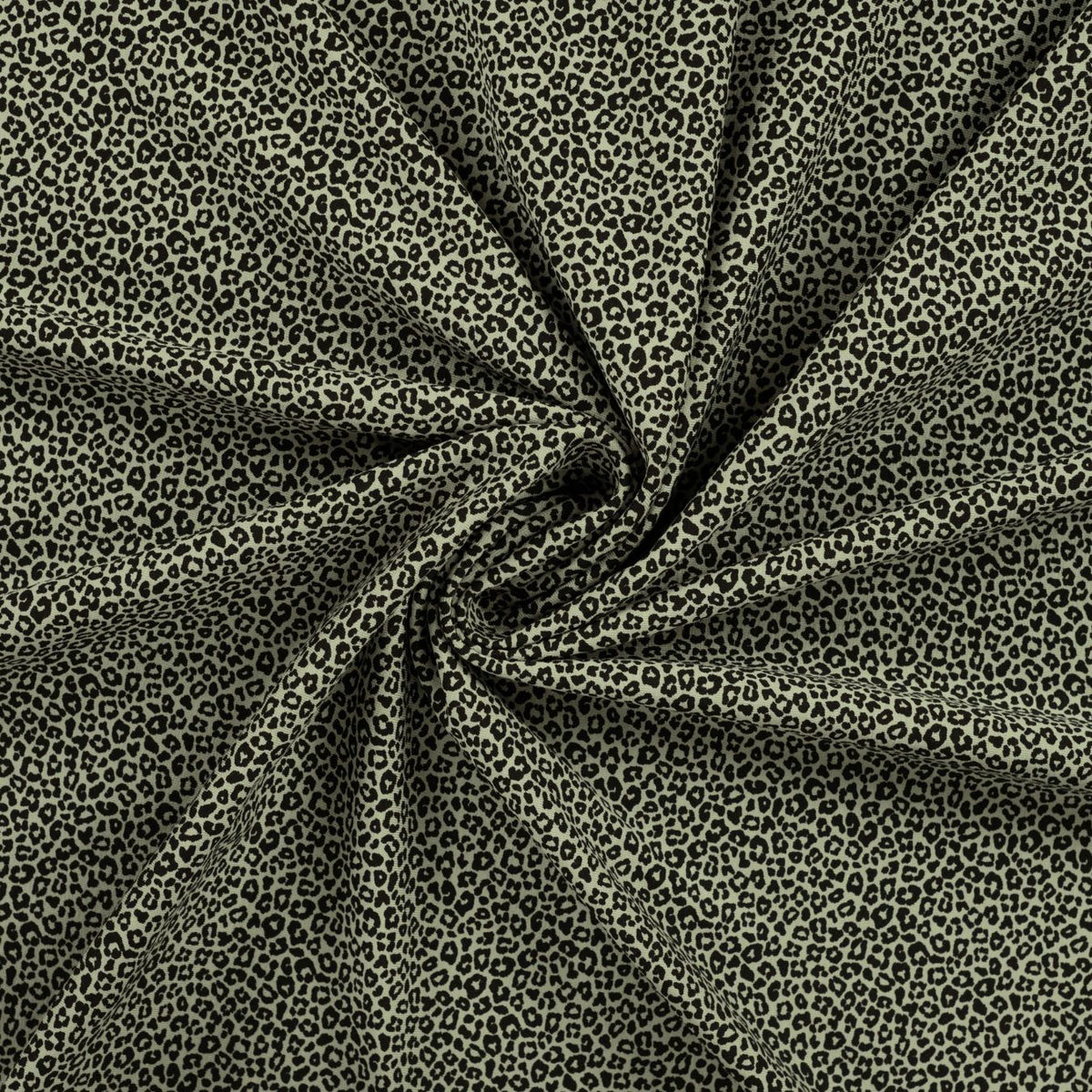 Pocket Panther Khaki Animal Print Knitted Cotton Jersey 200gsm Dress Fabric Swirl