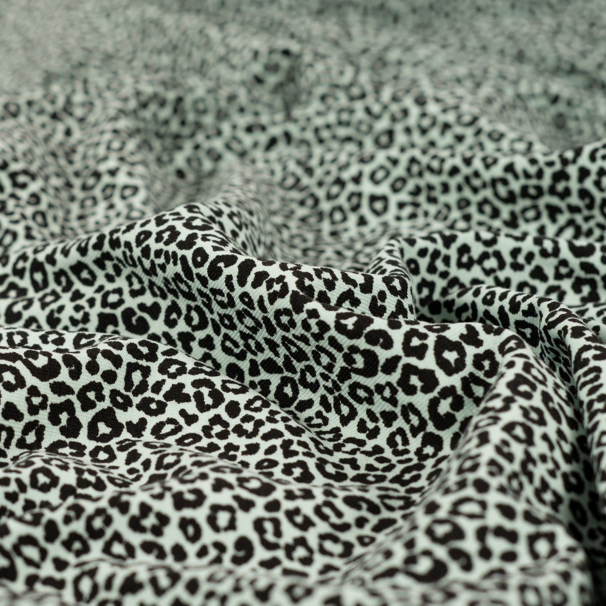 Pocket Panther Mint Animal Print Knitted Cotton Jersey 200gsm Dress Fabric CU
