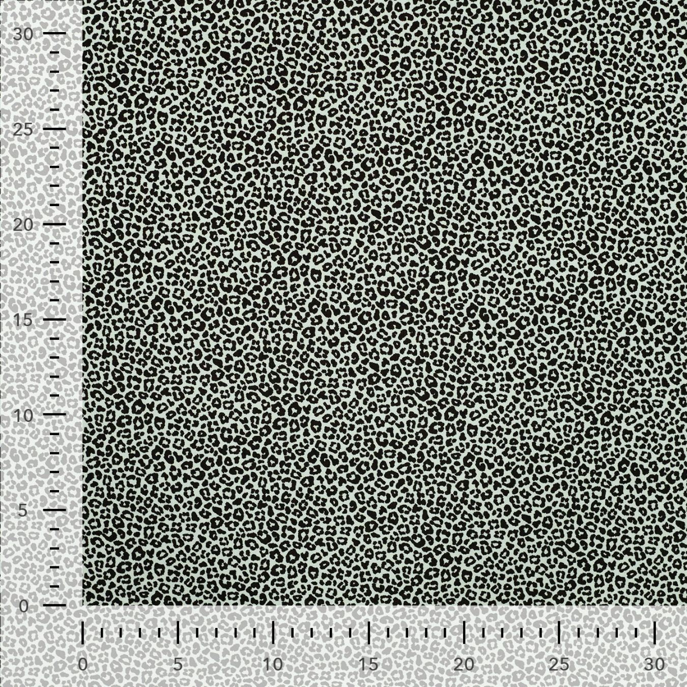 Pocket Panther Mint Animal Print Knitted Cotton Jersey 200gsm Dress Fabric Ruler