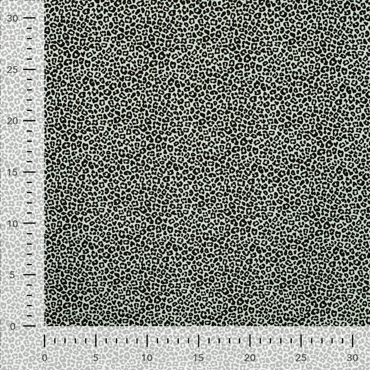 Pocket Panther Mint Animal Print Knitted Cotton Jersey 200gsm Dress Fabric Ruler
