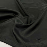 Plain Black Polyester Viscose Dress Fabric Polished Off Lining Close UP