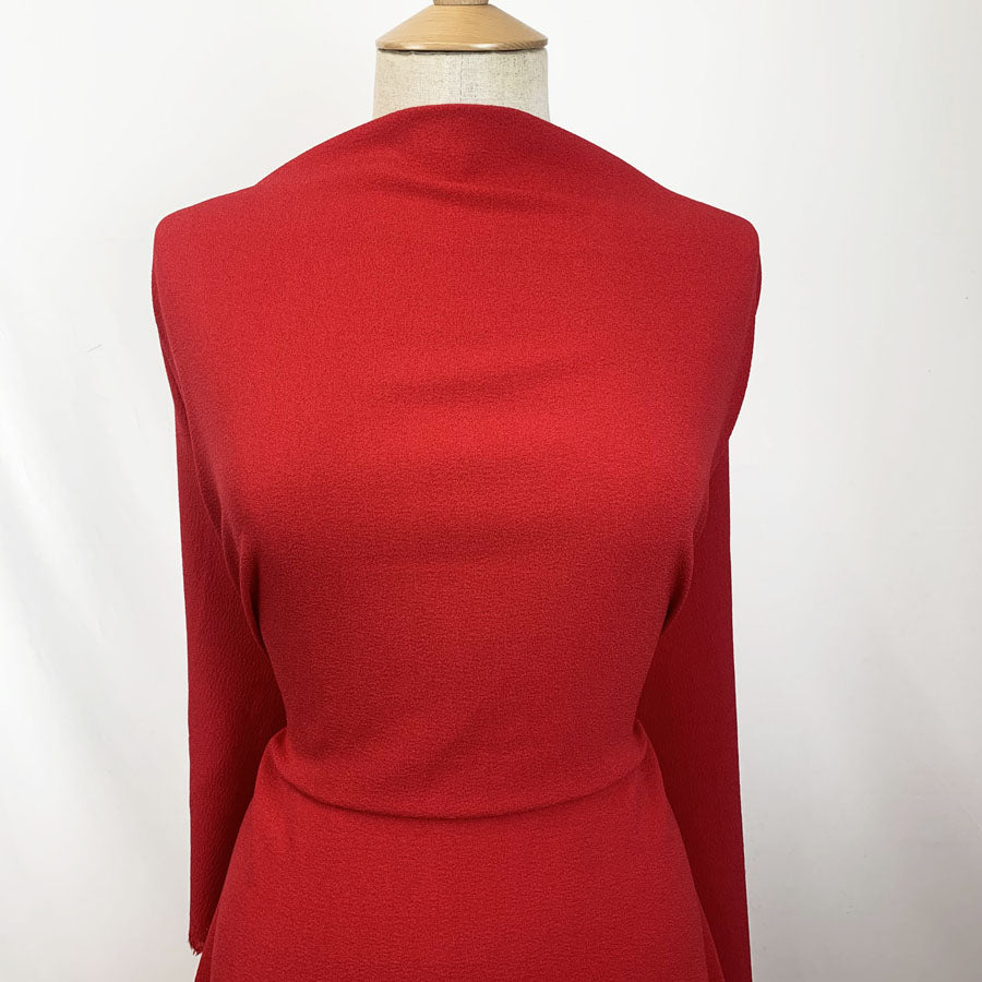 Polyester Elastane Barca Crepe Fabric Red Full