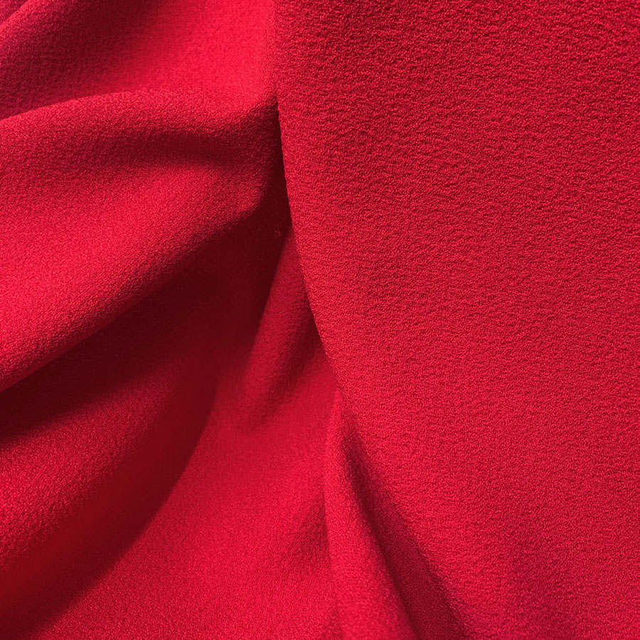 Polyester Elastane Barca Crepe Fabric Red CU