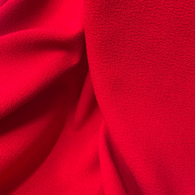 Polyester Elastane Barca Crepe Fabric Red CU
