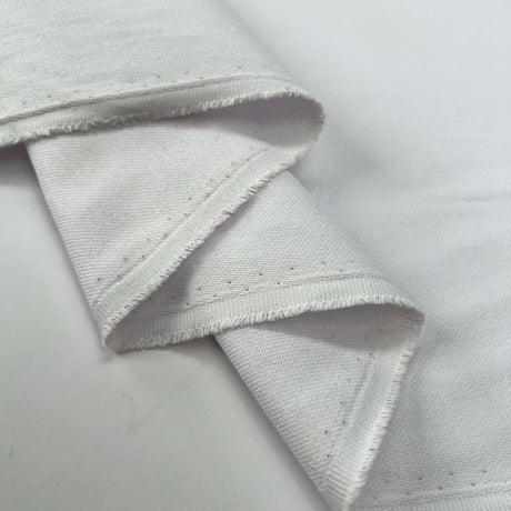 Pretender White Cotton Drill Plain Woven Trouser Fabric Fold